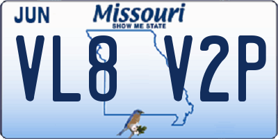 MO license plate VL8V2P