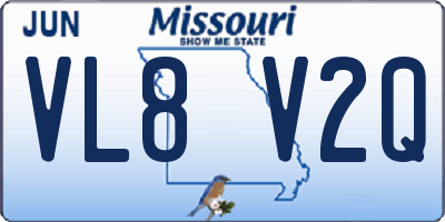 MO license plate VL8V2Q