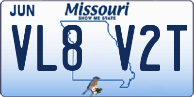 MO license plate VL8V2T