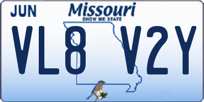 MO license plate VL8V2Y