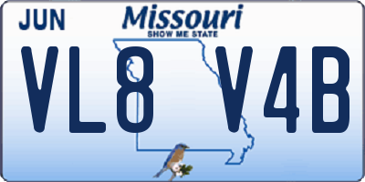 MO license plate VL8V4B