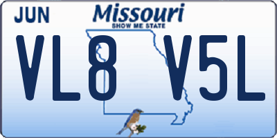 MO license plate VL8V5L