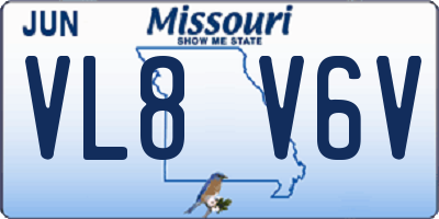 MO license plate VL8V6V
