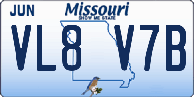 MO license plate VL8V7B
