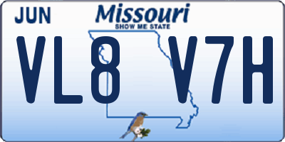 MO license plate VL8V7H