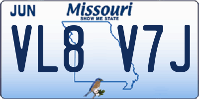 MO license plate VL8V7J