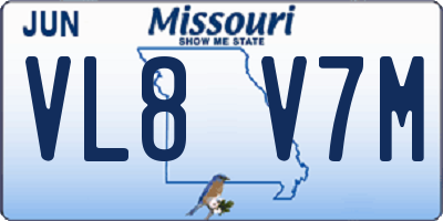 MO license plate VL8V7M