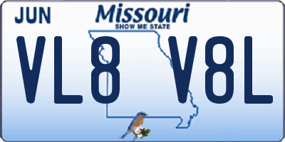 MO license plate VL8V8L