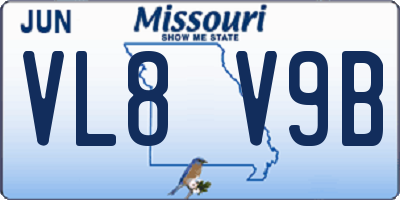 MO license plate VL8V9B