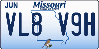 MO license plate VL8V9H