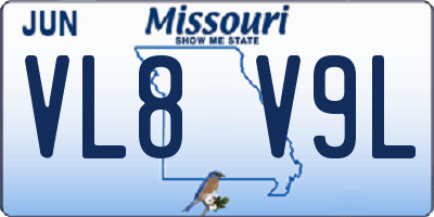MO license plate VL8V9L