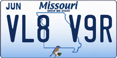 MO license plate VL8V9R