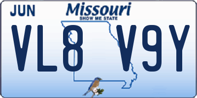 MO license plate VL8V9Y