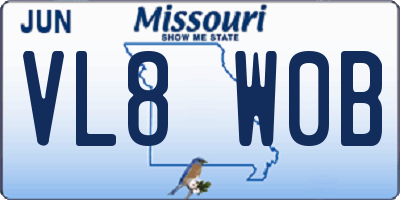 MO license plate VL8W0B