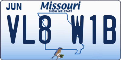 MO license plate VL8W1B