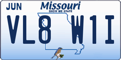 MO license plate VL8W1I