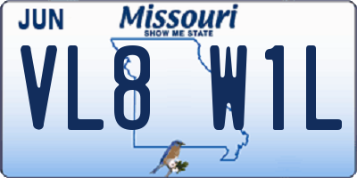 MO license plate VL8W1L