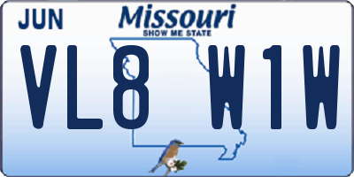 MO license plate VL8W1W