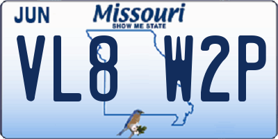 MO license plate VL8W2P