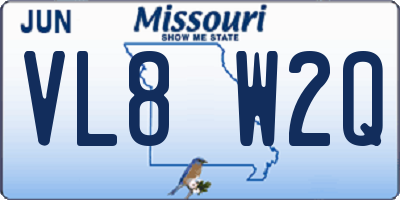MO license plate VL8W2Q