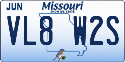 MO license plate VL8W2S