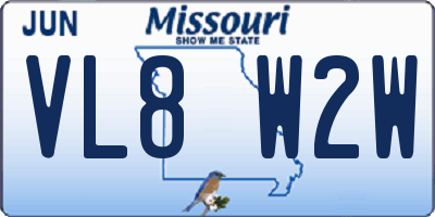 MO license plate VL8W2W