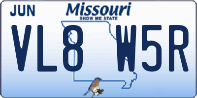 MO license plate VL8W5R