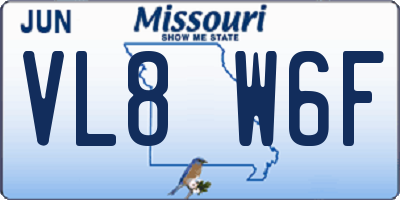 MO license plate VL8W6F