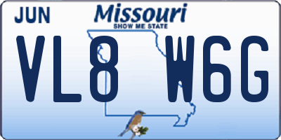 MO license plate VL8W6G