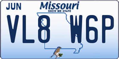 MO license plate VL8W6P