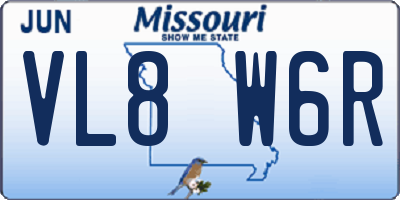 MO license plate VL8W6R