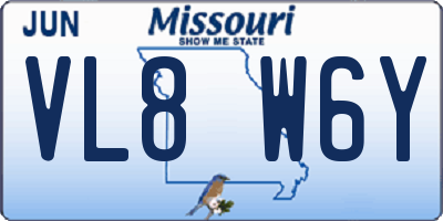 MO license plate VL8W6Y