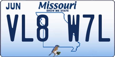 MO license plate VL8W7L