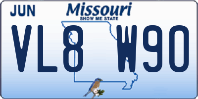 MO license plate VL8W9O