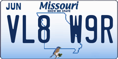 MO license plate VL8W9R