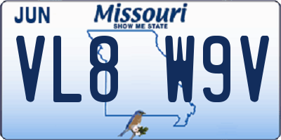 MO license plate VL8W9V