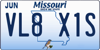MO license plate VL8X1S