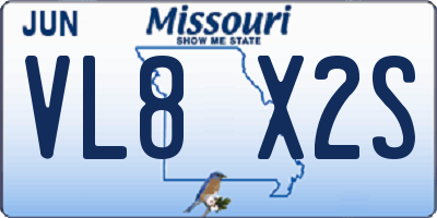 MO license plate VL8X2S