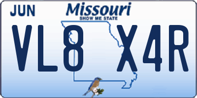 MO license plate VL8X4R