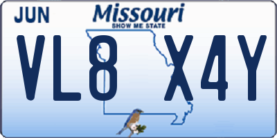 MO license plate VL8X4Y
