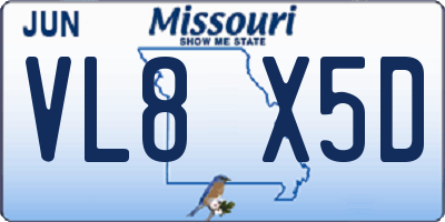 MO license plate VL8X5D