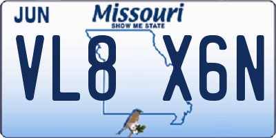 MO license plate VL8X6N