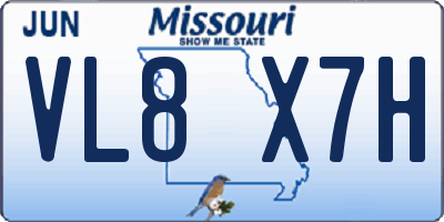 MO license plate VL8X7H