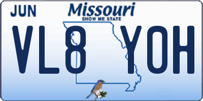 MO license plate VL8Y0H