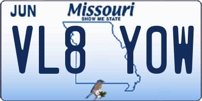 MO license plate VL8Y0W