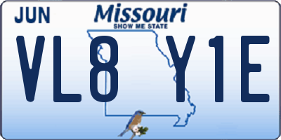 MO license plate VL8Y1E