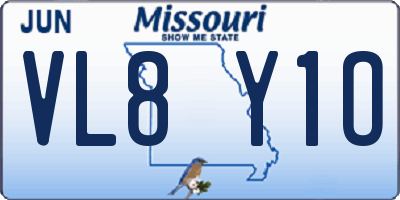 MO license plate VL8Y1O