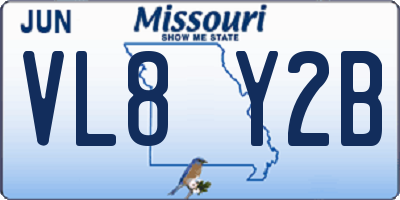 MO license plate VL8Y2B