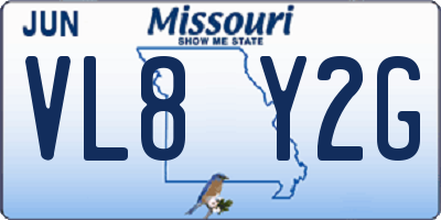 MO license plate VL8Y2G