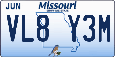 MO license plate VL8Y3M